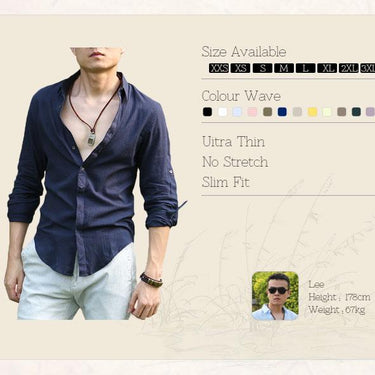 Men's Summer Ultra Thin Cotton Linen White Shirt for Social and Casual Wear - SolaceConnect.com