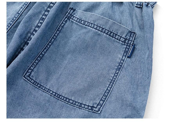 Men's Summer Vintage Fashion Oversize Plus Size Belt Denim Shorts - SolaceConnect.com