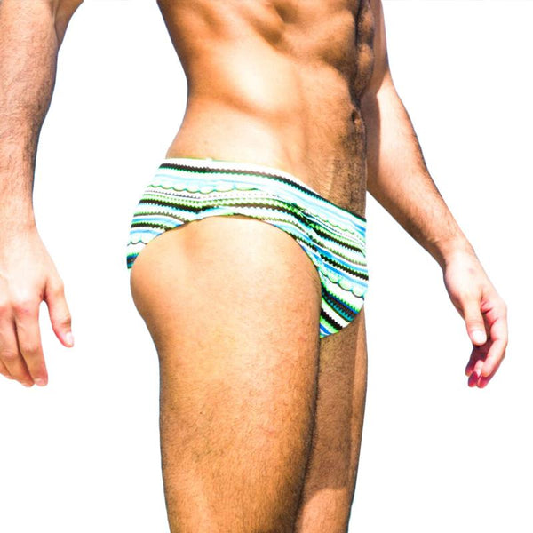 Men's Swimming Boxer Shorts Trunks Swimwear Briefs with Tropical Print - SolaceConnect.com