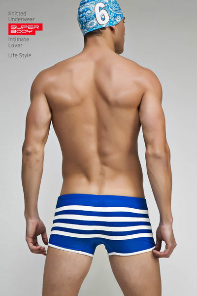 Men's Swimming Trunk Strips Sport Beach Short Swim Swimsuit Pouch Board Shorts  -  GeraldBlack.com