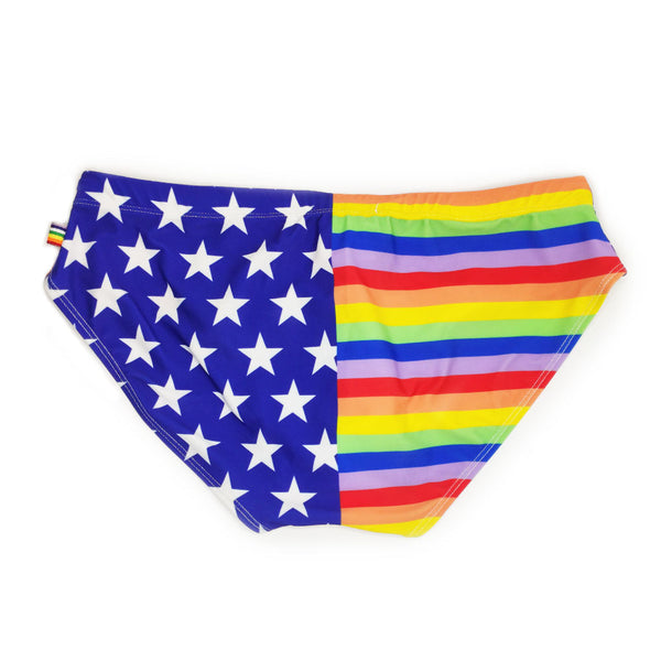 Men's Swimsuit Wear Briefs Swimming Push Up Sexy Gay Bikini Swimsuit Beach Short Rainbow Star Surfing Suit  -  GeraldBlack.com