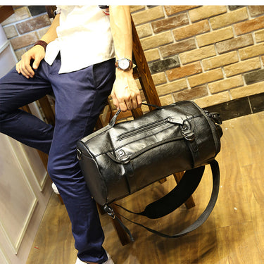 Men's Synthetic Leather Outdoor Sports Hiking Bag with Shoe Pocket  -  GeraldBlack.com