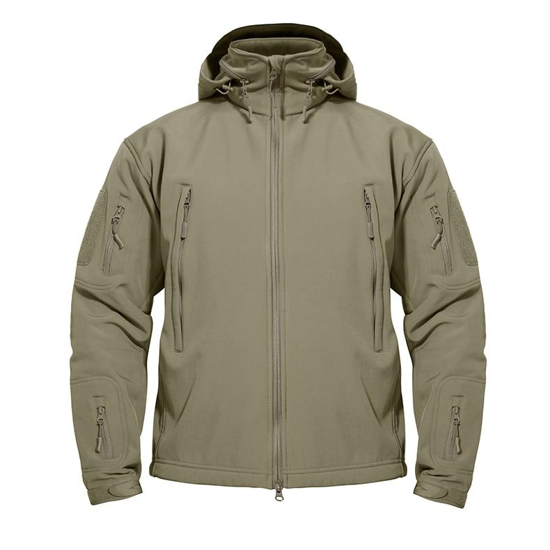 Men's Tactical Softshell Fleece Waterproof Windproof Military Jacket ...