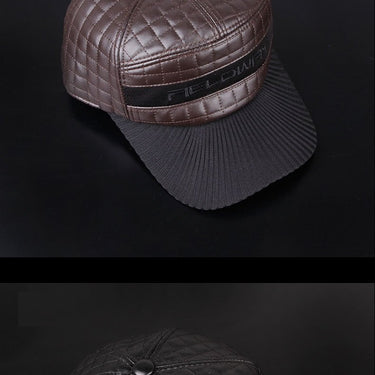 Men's Thick Warm Leather Cap with Earmuffs for Leisure and Baseball - SolaceConnect.com
