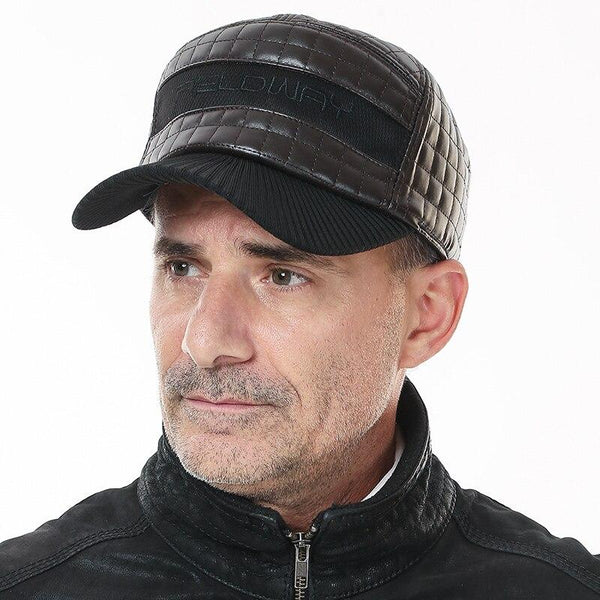 Men's Thick Warm Leather Cap with Earmuffs for Leisure and Baseball  -  GeraldBlack.com