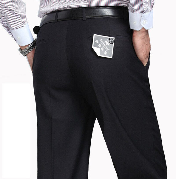 Men's Thin and Thick Super Large Mid Waist Loose Business Casual Pants - SolaceConnect.com