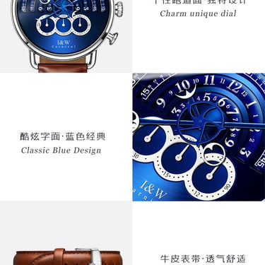 Men's Top Luxury Casual Creative Vogue Quartz Hour Chronograph Watch - SolaceConnect.com
