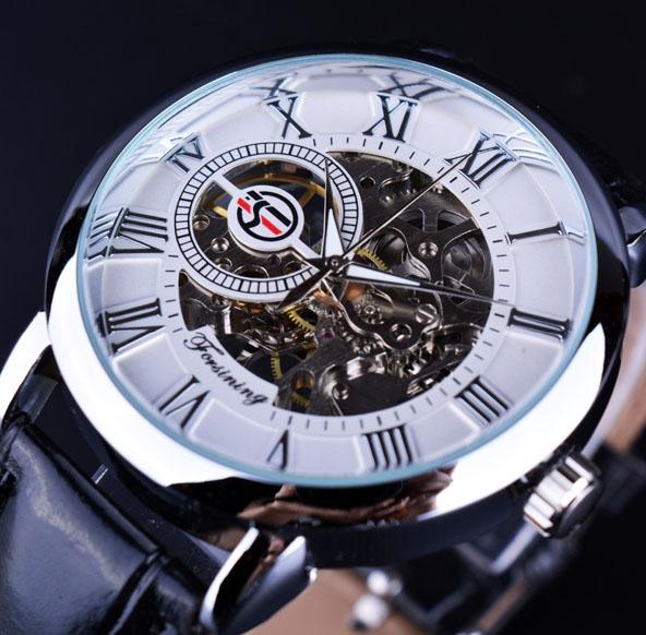 Men's Top Luxury Mechanical Skeleton Black Golden 3D Literal Design Watches  -  GeraldBlack.com