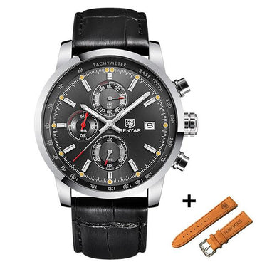 Men's Top Luxury Quartz Chronograph Waterproof Leather Military Watches - SolaceConnect.com