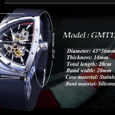 Men's Transparent Mechanical Triangle Automatic Military Wristwatch  -  GeraldBlack.com