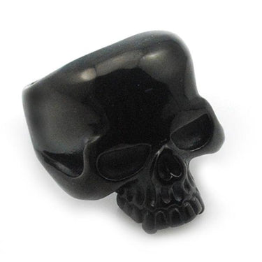 Men's Trendy Stainless Steel Punk Biker Ring with Smooth Polished Skull - SolaceConnect.com
