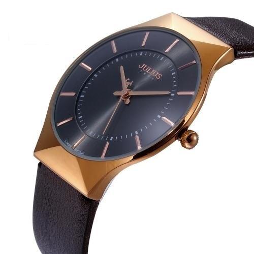 Men's Ultra Thin Full Genuine Leather Waterproof Casual Sports Watches - SolaceConnect.com