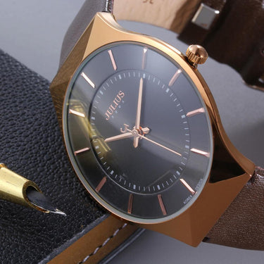 Men's Ultra Thin Full Genuine Leather Waterproof Casual Sports Watches - SolaceConnect.com