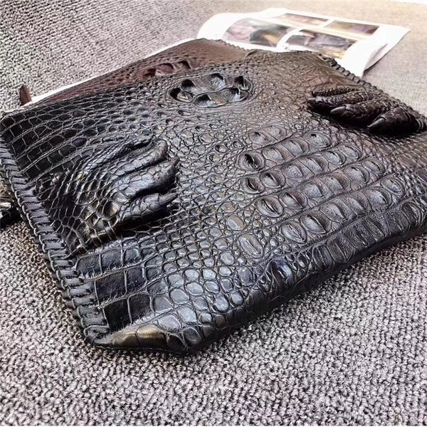 Men's Ultrathin Designer Crocodile Claw Genuine Leather Purse Wristlets  -  GeraldBlack.com
