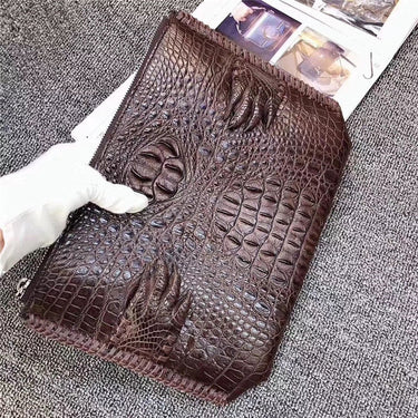 Men's Ultrathin Designer Crocodile Claw Genuine Leather Purse Wristlets  -  GeraldBlack.com