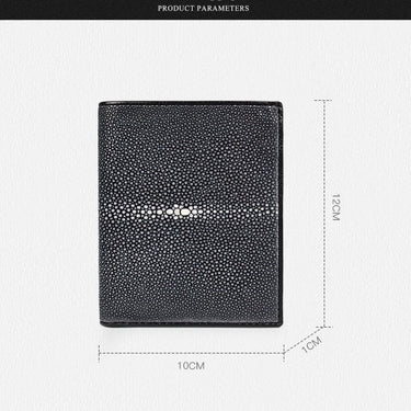Men's Ultrathin Style Genuine Stingray Leather Three-fold Short Wallet  -  GeraldBlack.com
