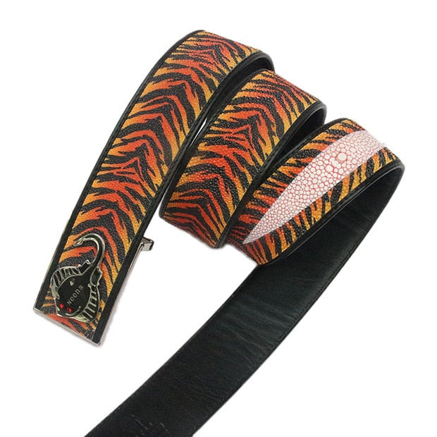 Men's Unique Designer Authentic Real Stingray Skin Waist Strap Belts  -  GeraldBlack.com
