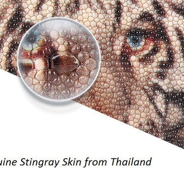 Men's Unique Tiger Designer Trifold Real Stingray Skin Small Purse  -  GeraldBlack.com