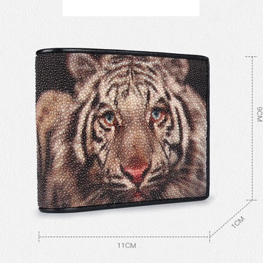 Men's Unique Tiger Designer Trifold Real Stingray Skin Small Purse  -  GeraldBlack.com
