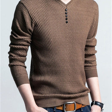 Men's V-Neck Casual Pullover Long Sleeve Slim Fit Autumn Sweater - SolaceConnect.com