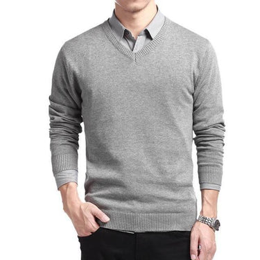 Men's V-Neck Solid Slim Fit Knitting Cardigan Brand Sweaters - SolaceConnect.com