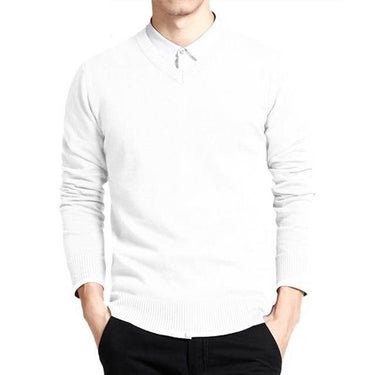 Men's V-Neck Solid Slim Fit Knitting Cardigan Brand Sweaters - SolaceConnect.com