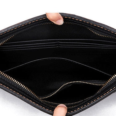 Men's Vegetable Tanned Leather Carvings Unicorn Clutch High-capacity Purse  -  GeraldBlack.com