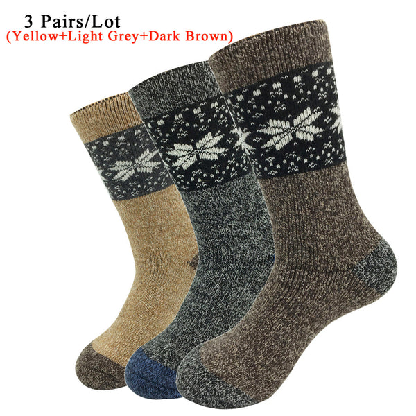 Men's Vintage 3 Pairs Lot Thick Wool Cashmere Maple Leaf Pattern Socks  -  GeraldBlack.com