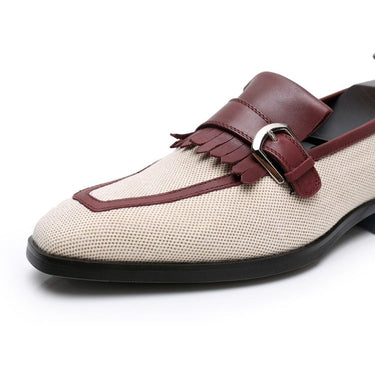 Men's Vintage British Business Style Patchwork Buckle Slip-On Loafers  -  GeraldBlack.com