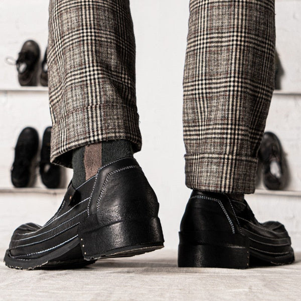Men's Vintage British Style Horse Skin Round Toe Formal Dress Shoes  -  GeraldBlack.com