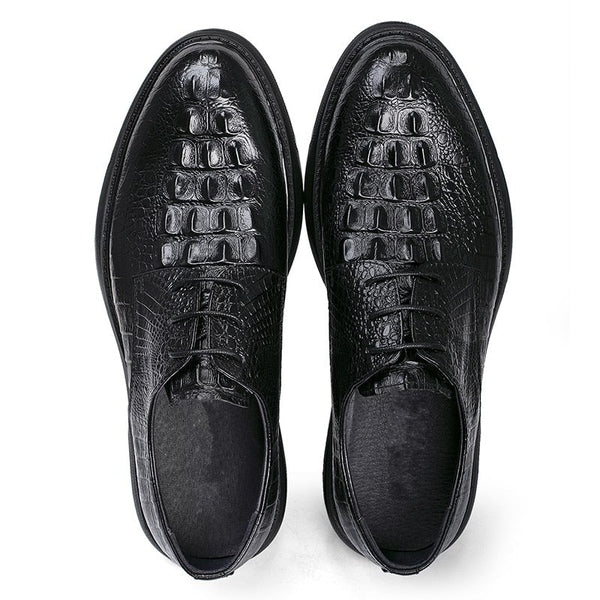 Men's Vintage British Style Non-slip Thick Bottom Height Increasing Shoes  -  GeraldBlack.com