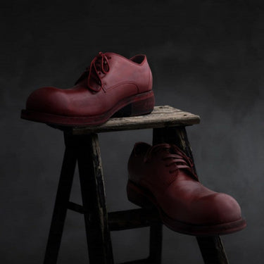 Men's Vintage Casual Handmade Horse Skin Round Toe Dress Shoes  -  GeraldBlack.com