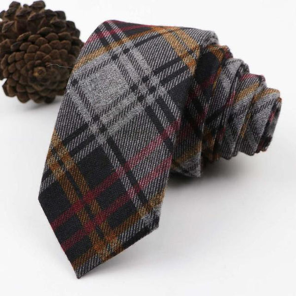 Corbata de lana suave de algodón vintage para hombre, corbatas de esmoquin de ocio con flecha a rayas a cuadros