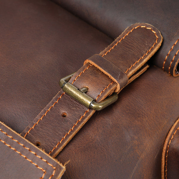 Men's Vintage Designer 100% Genuine Leather Handmade Flap Backpacks  -  GeraldBlack.com