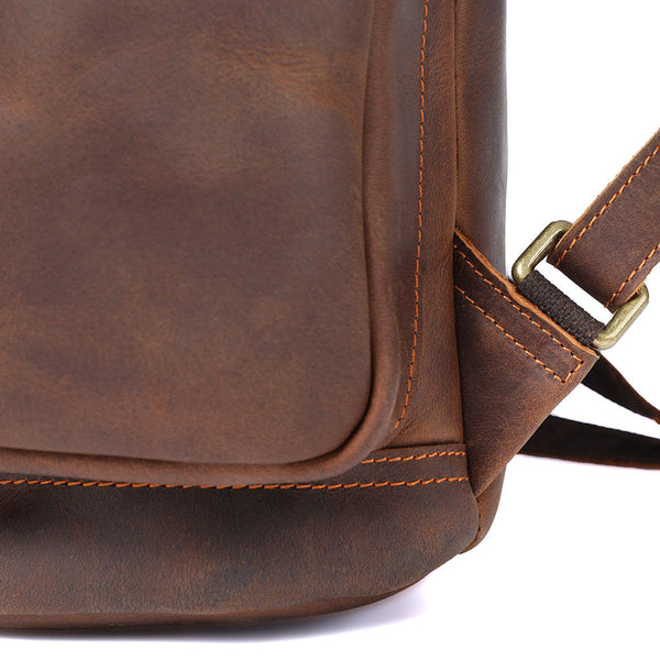Men's Vintage Designer 100% Genuine Leather Handmade Flap Backpacks  -  GeraldBlack.com