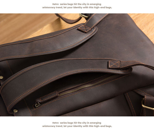 Men's Vintage Designer Handmade Crazy Horse Leather Backpack  -  GeraldBlack.com