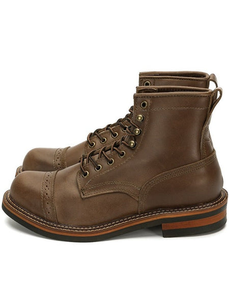 Men's Vintage Fashion Genuine Leather Casual Work Motorcycle Boots  -  GeraldBlack.com