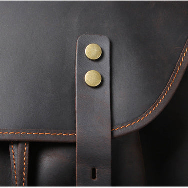 Men's Vintage Full Grain Leather Large Capacity Laptop Daypack Backpack  -  GeraldBlack.com