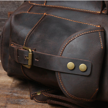 Men's Vintage Full Grain Leather Large Capacity Laptop Daypack Backpack  -  GeraldBlack.com
