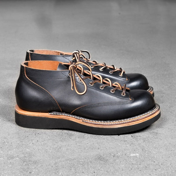 Men's Vintage Genuine Leather Cowhide Round Toe Lace Up Ankle Boots  -  GeraldBlack.com