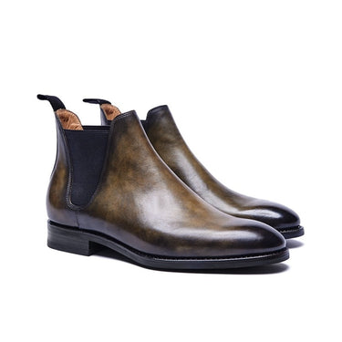 Men's Vintage Genuine Leather Cowhide Slip On Business Chelsea Boots  -  GeraldBlack.com