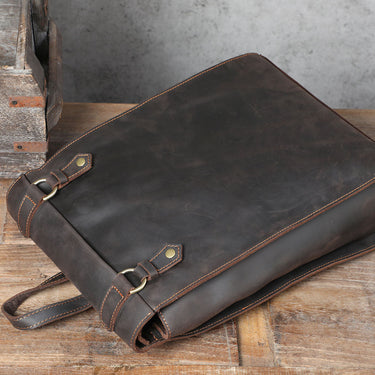 Men's Vintage Genuine Leather Crazy Horse Laptop Large Backpacks  -  GeraldBlack.com