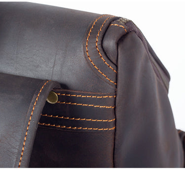 Men's Vintage Genuine Leather Crazy Horse Large Capacity Rucksack Backpack  -  GeraldBlack.com