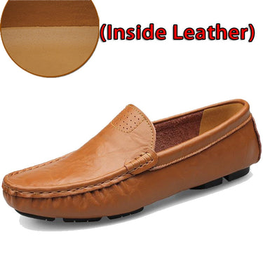 Men's Vintage Genuine Leather Fur Slip On Flats Moccasins Loafers Shoes  -  GeraldBlack.com