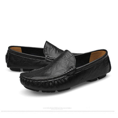Men's Vintage Genuine Leather Fur Slip On Flats Moccasins Loafers Shoes  -  GeraldBlack.com