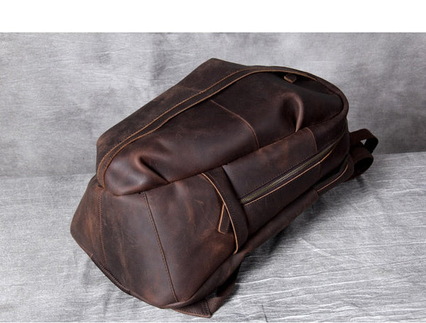 Men's Vintage Genuine Leather Large-capacity Laptop Travel Backpack  -  GeraldBlack.com