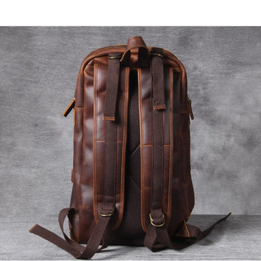 Men's Vintage Genuine Leather Large-capacity Laptop Travel Backpack  -  GeraldBlack.com