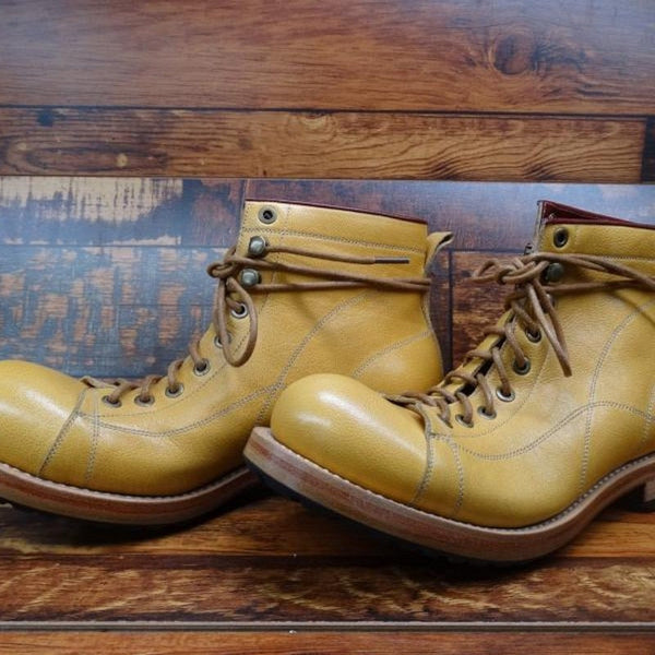 Men's Vintage Genuine Leather Round Toe Non-slip Lace Up Biker Boots  -  GeraldBlack.com