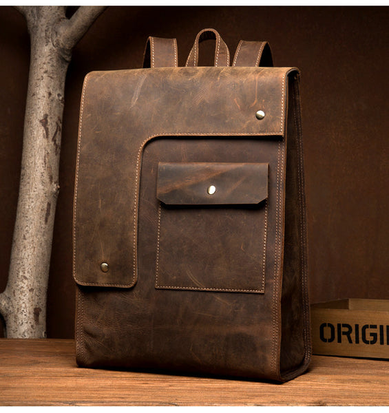 Men's Vintage Handmade Business Laptop Shoulder Rucksack Backpack  -  GeraldBlack.com
