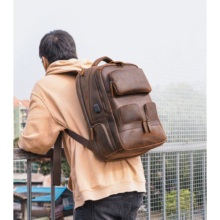 Men's Vintage Handmade Designer Large Size Shoulder Bag Backpack  -  GeraldBlack.com